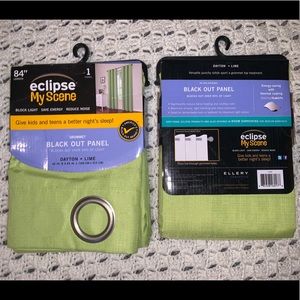Eclipse Black Out Lime Curtains